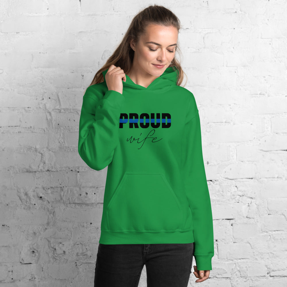 Thin Blue Line Proud Wife Gildan Hoodie