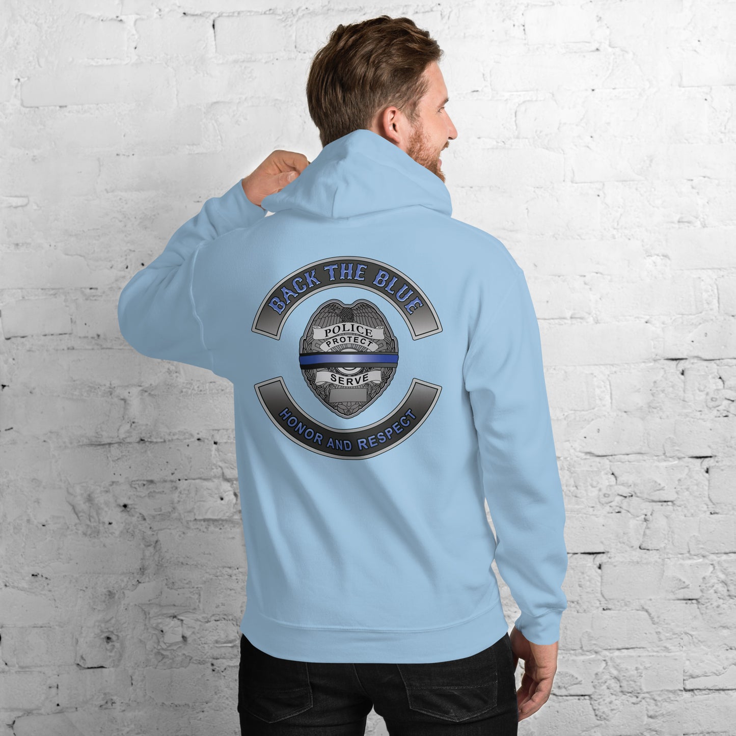 Back The Blue Honor And Respect Thin Blue Line Gildan Hoodie