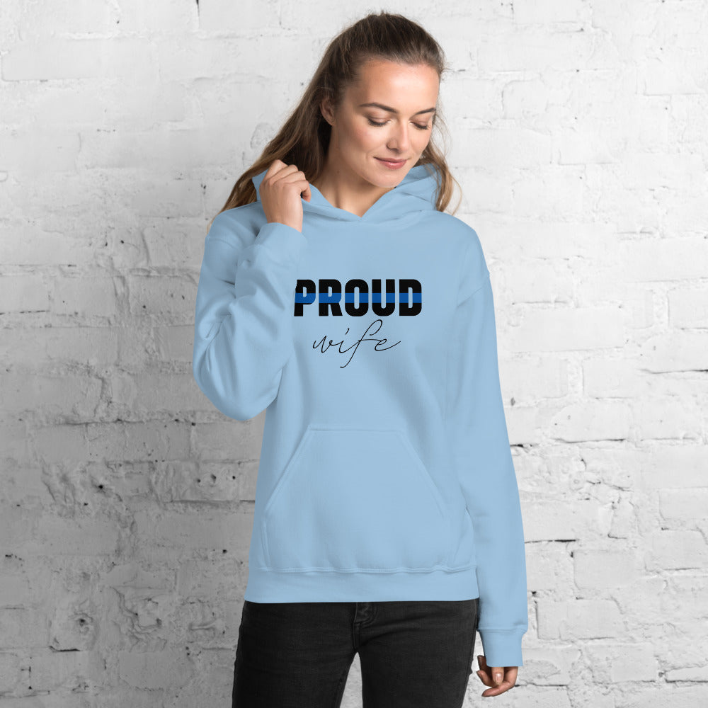 Thin Blue Line Proud Wife Gildan Hoodie