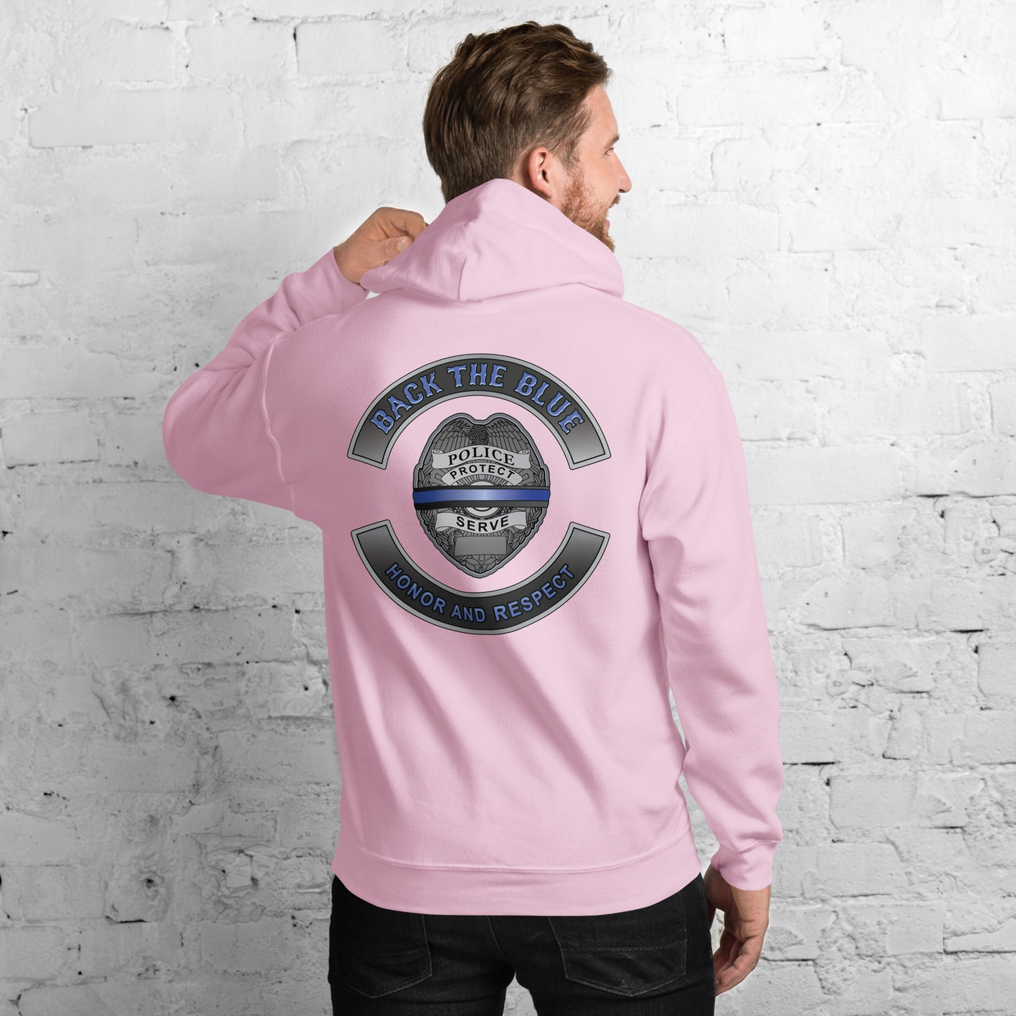 Back The Blue Honor And Respect Thin Blue Line Gildan Hoodie