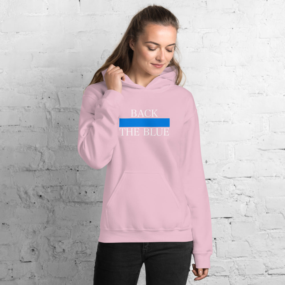 Back The Blue Thin Blue Line Hooded Sweatshirt