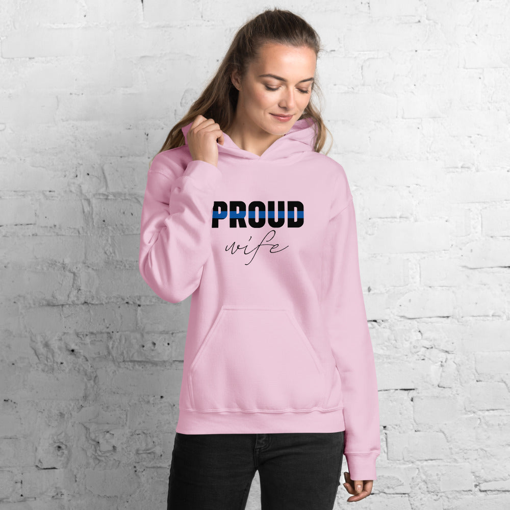 Thin Blue Line Proud Wife Gildan Hoodie