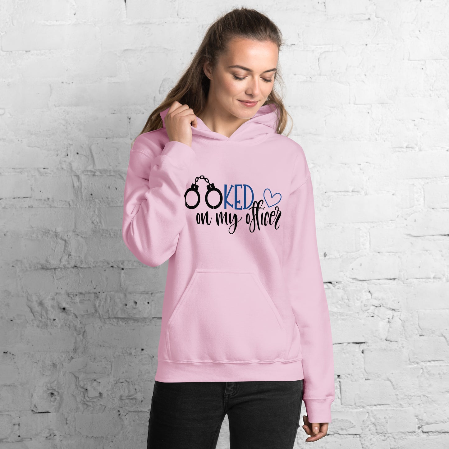 Hooked On My Officer Women’s Gildan Hoodie