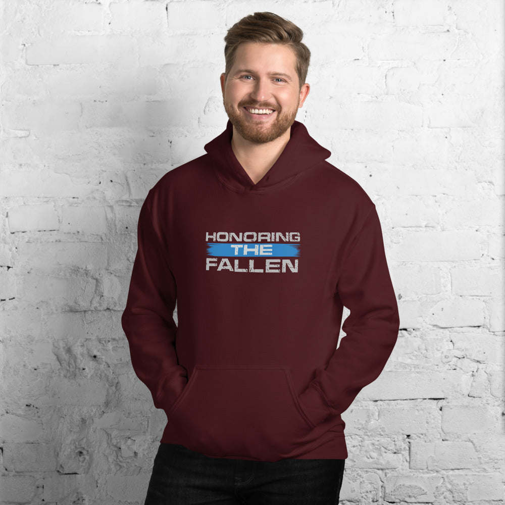 Honor The Fallen Thin Blue Line Gildan Hooded Sweatshirt