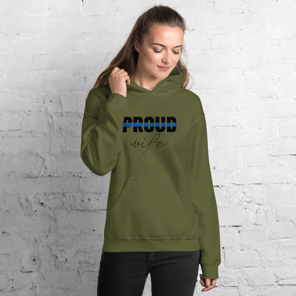 Thin Blue Line Proud Wife Gildan Hoodie