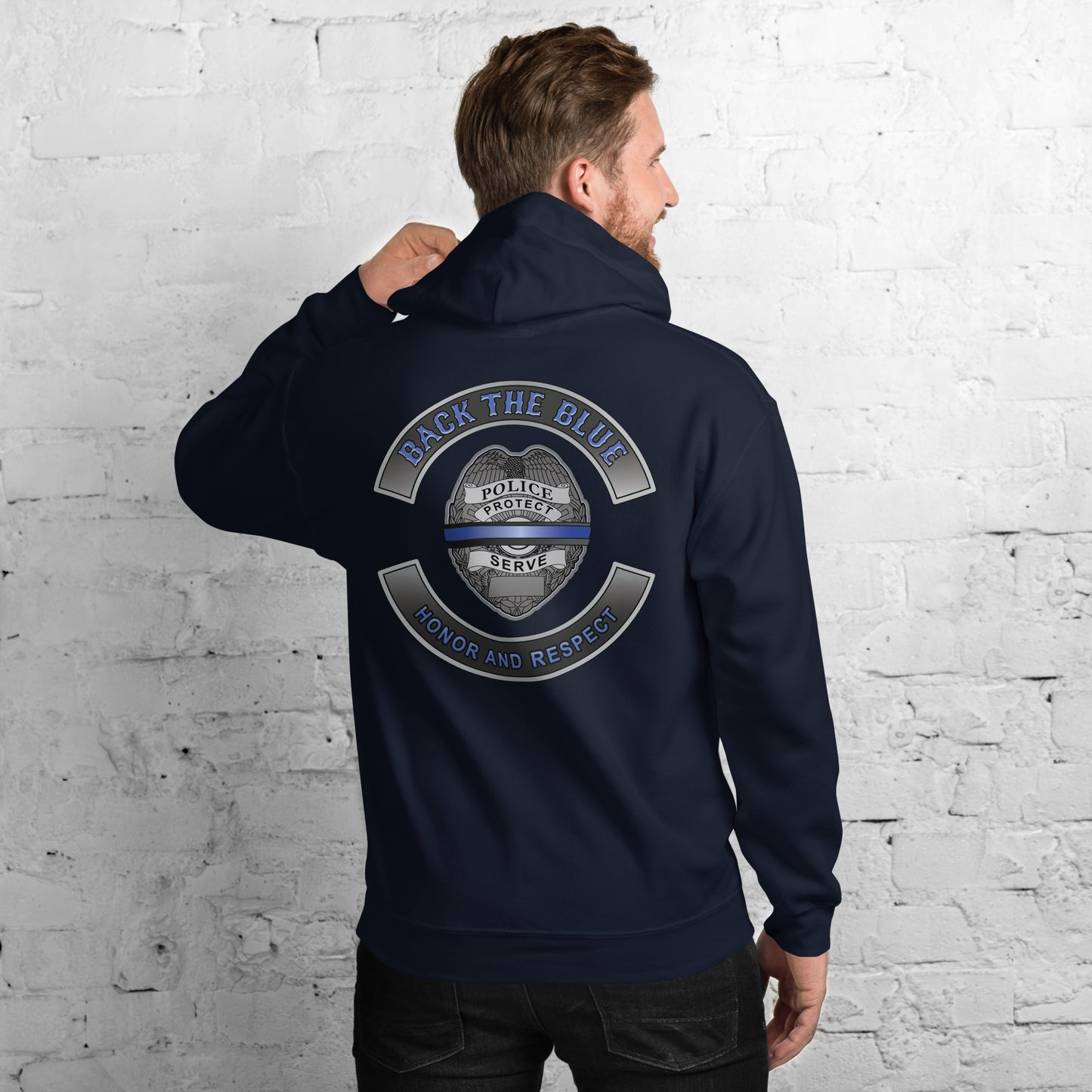 Back The Blue Honor And Respect Thin Blue Line Gildan Hoodie