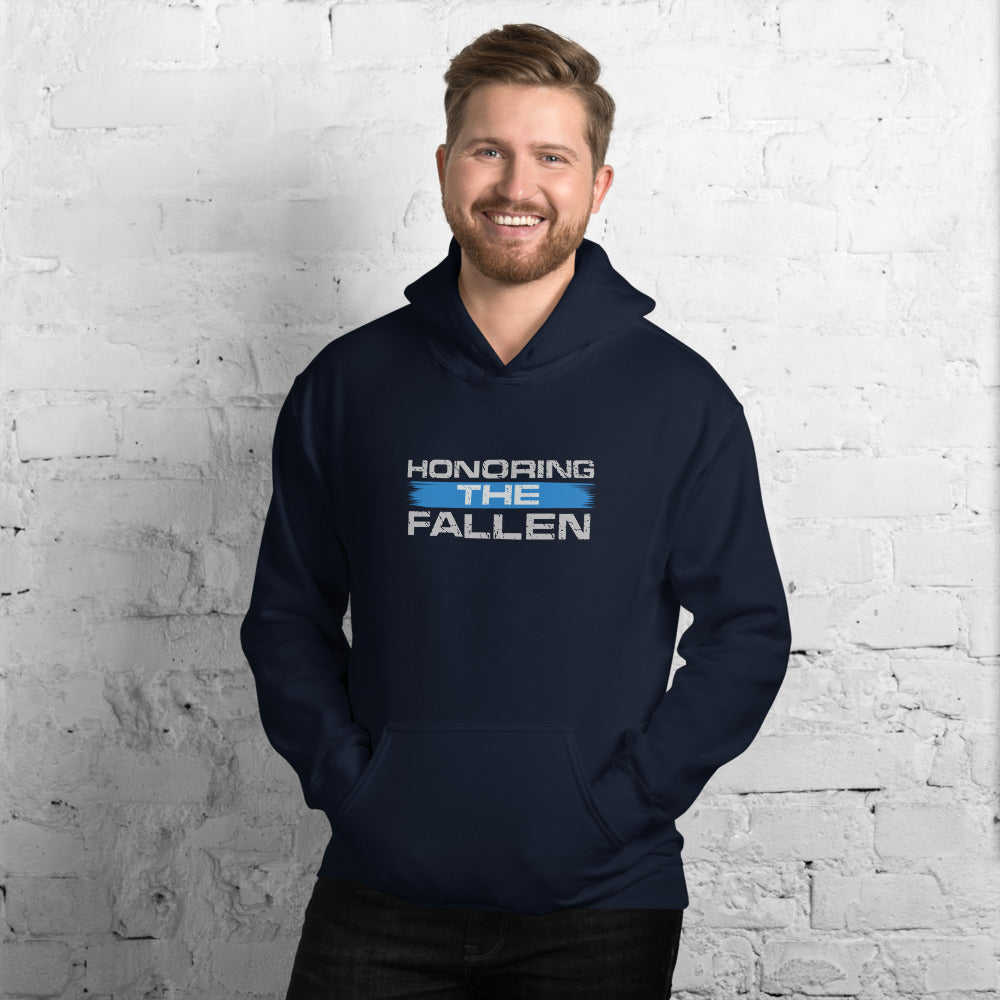 Honor The Fallen Thin Blue Line Gildan Hooded Sweatshirt