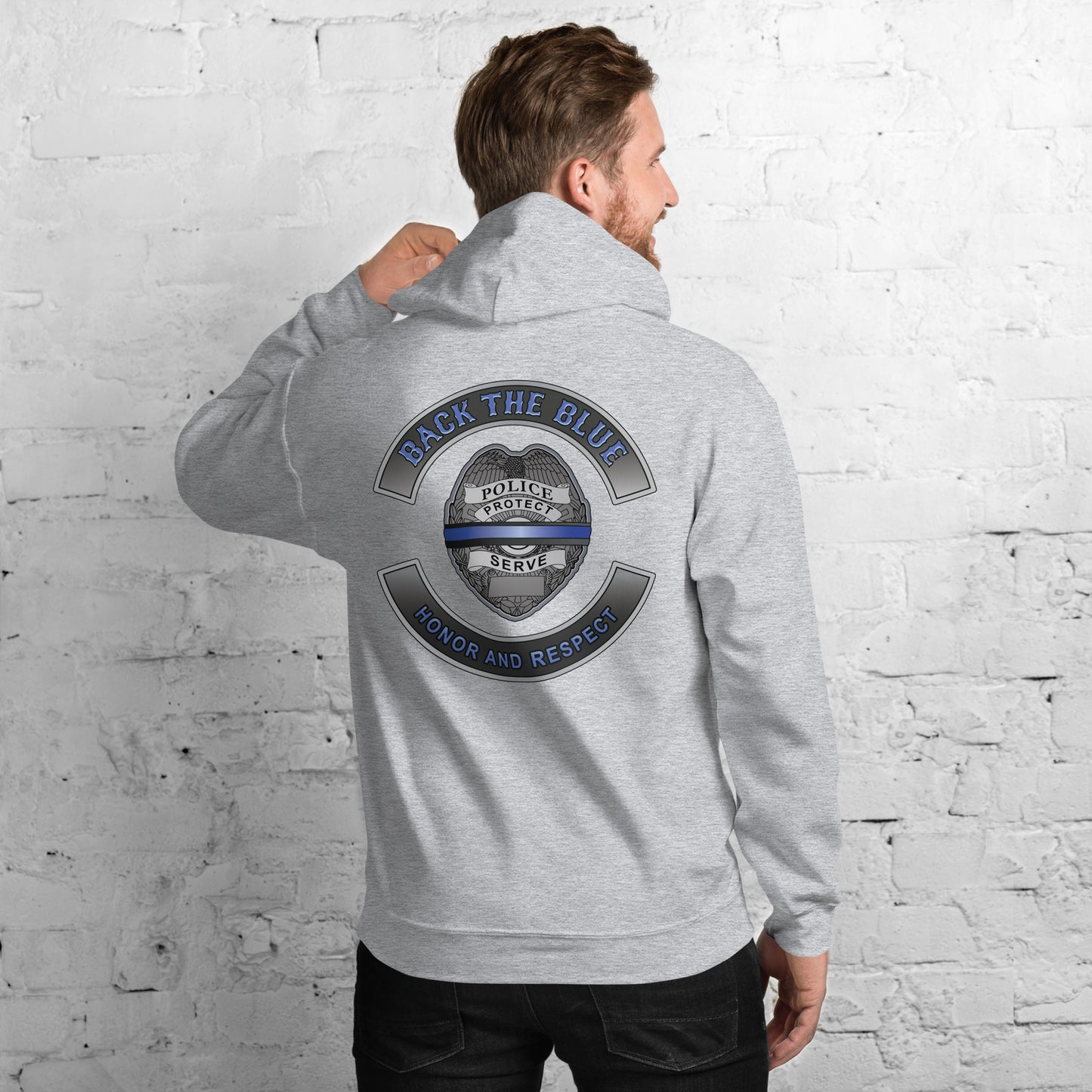 Back The Blue Honor And Respect Thin Blue Line Gildan Hoodie