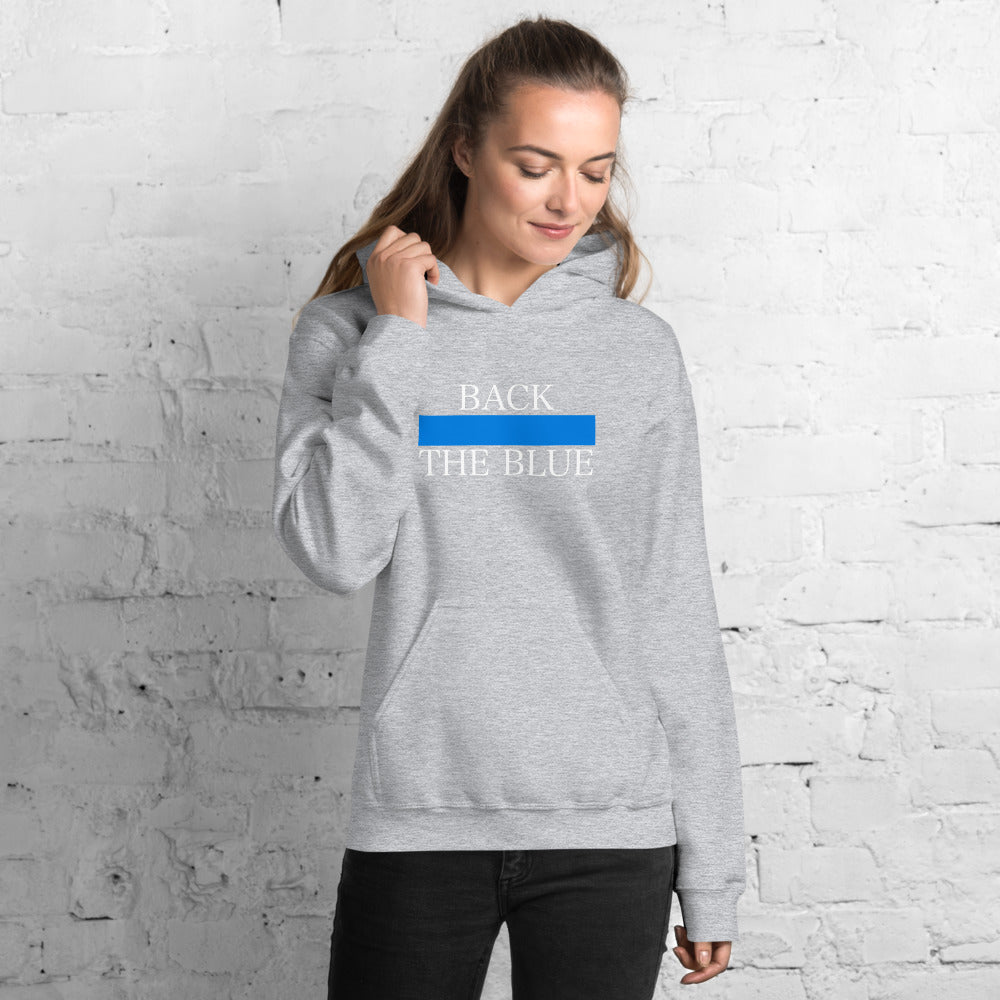 Back The Blue Thin  Blue Line Hooded Sweatshirt