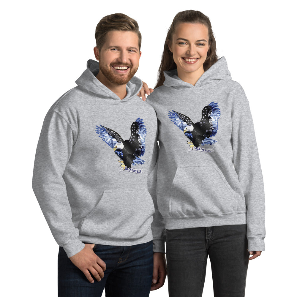 Back The Blue Flying Eagle Hoodie