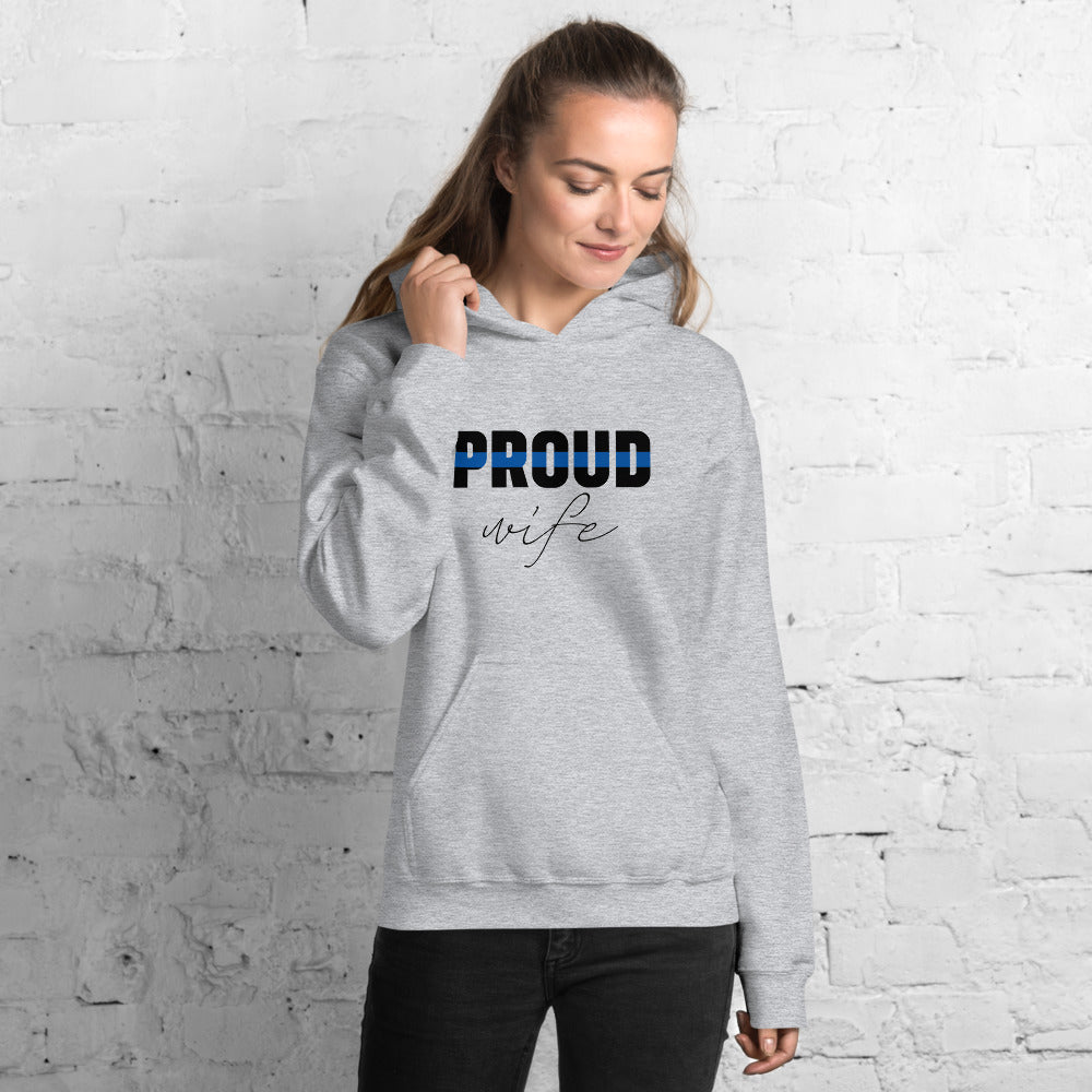 Thin Blue Line Proud Wife Gildan Hoodie