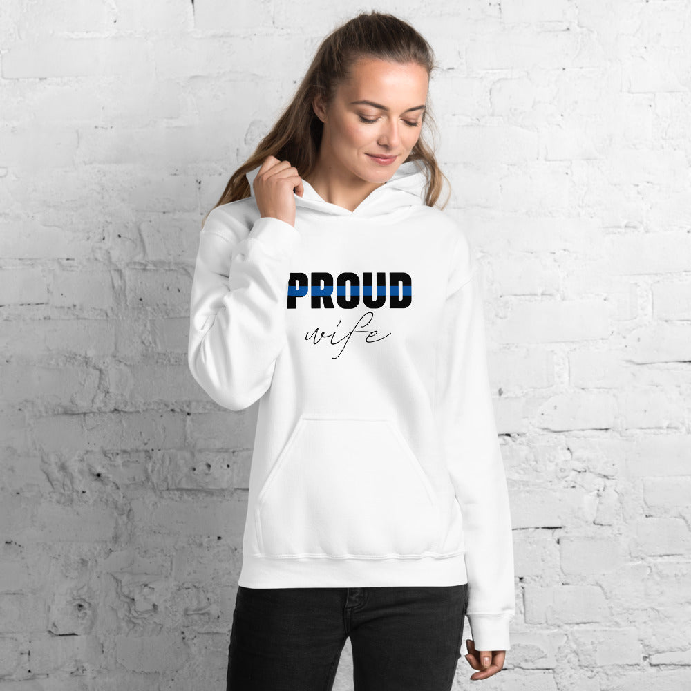 Thin Blue Line Proud Wife Gildan Hoodie