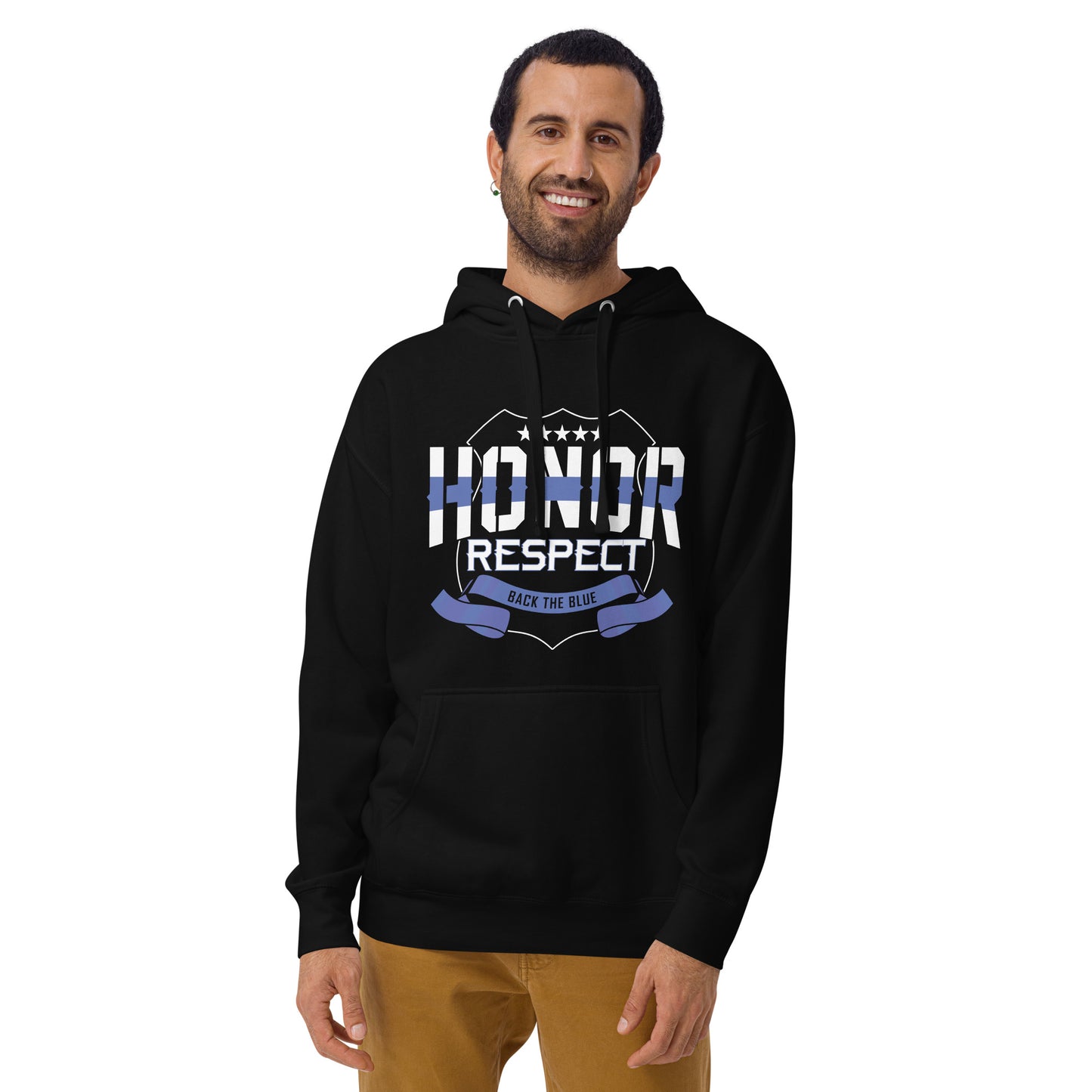 Honor and Respect Back The Blue Premium Cotton Heritage Hoodie