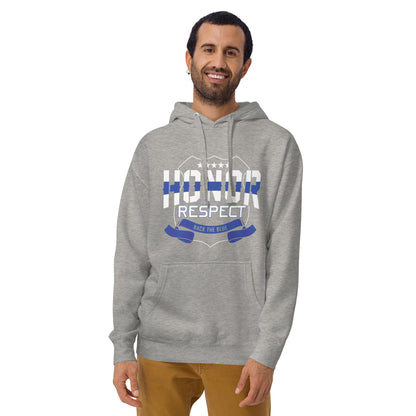 Honor and Respect Back The Blue Premium Cotton Heritage Hoodie
