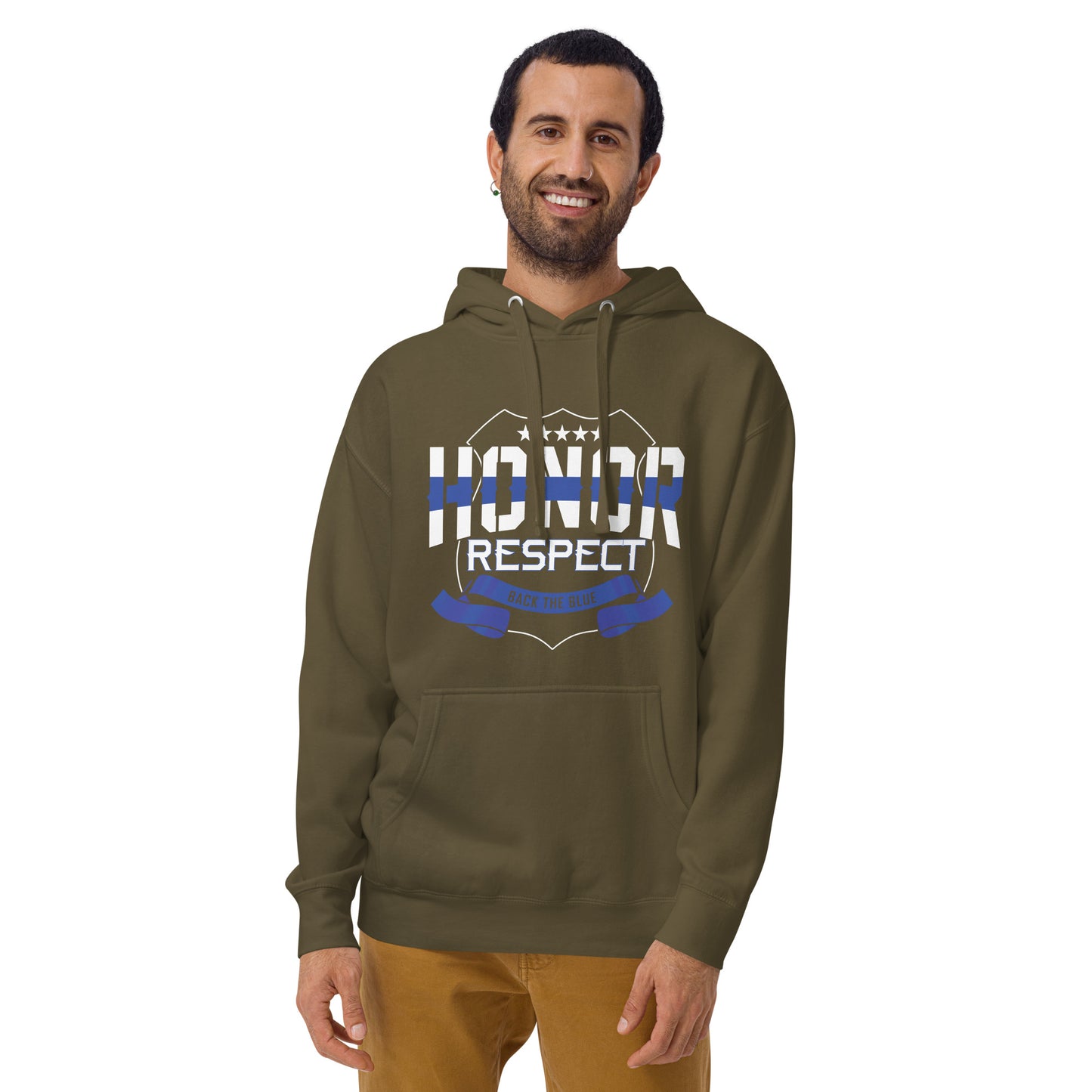 Honor and Respect Back The Blue Premium Cotton Heritage Hoodie