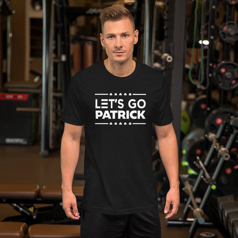 Irish Let's Go Patrick (Brandon) Shamrock Premium Bella Canvas Short-Sleeve  T-Shirt  : Small-5XL