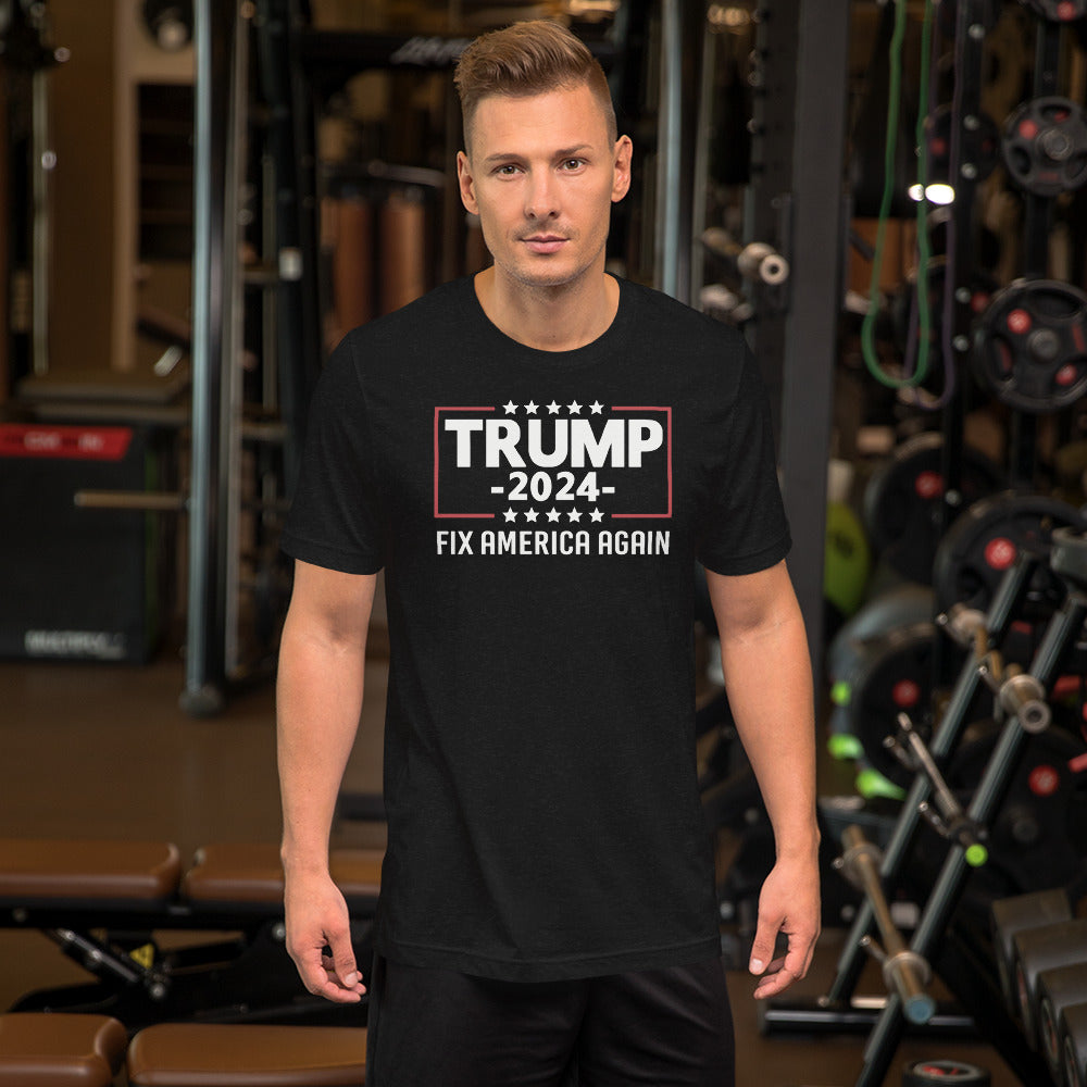 Trump 2024 Fix America Again Premium Bella Canvas Short-Sleeve Unisex T-Shirt  XS-5XL