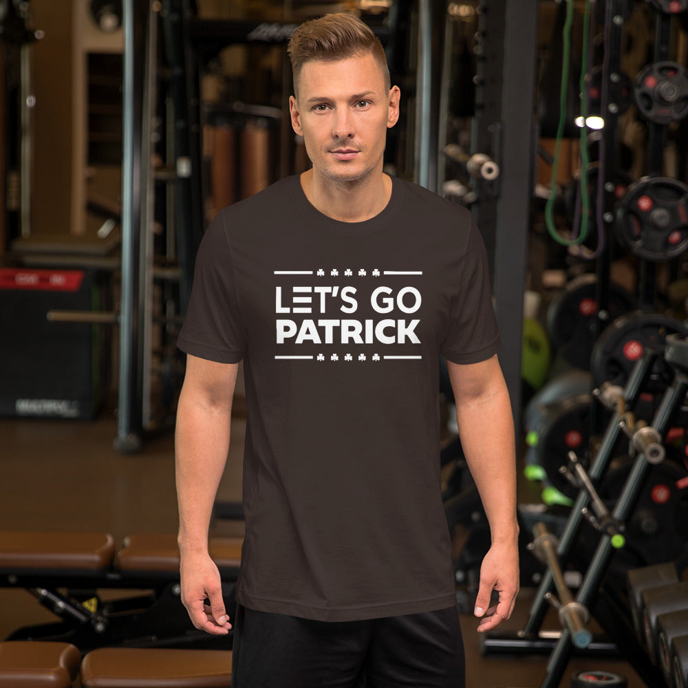 Irish Let's Go Patrick (Brandon) Shamrock Premium Bella Canvas Short-Sleeve  T-Shirt  : Small-5XL