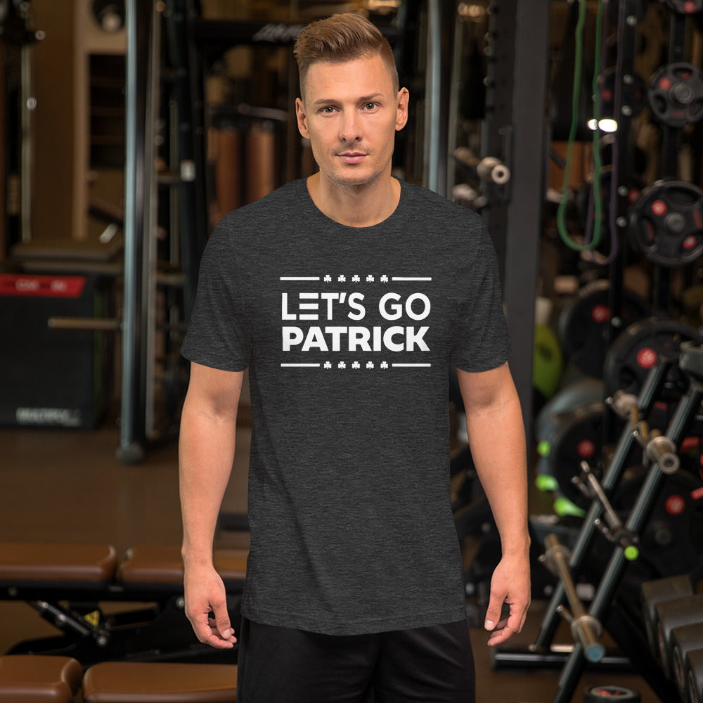 Irish Let's Go Patrick (Brandon) Shamrock Premium Bella Canvas Short-Sleeve  T-Shirt  : Small-5XL