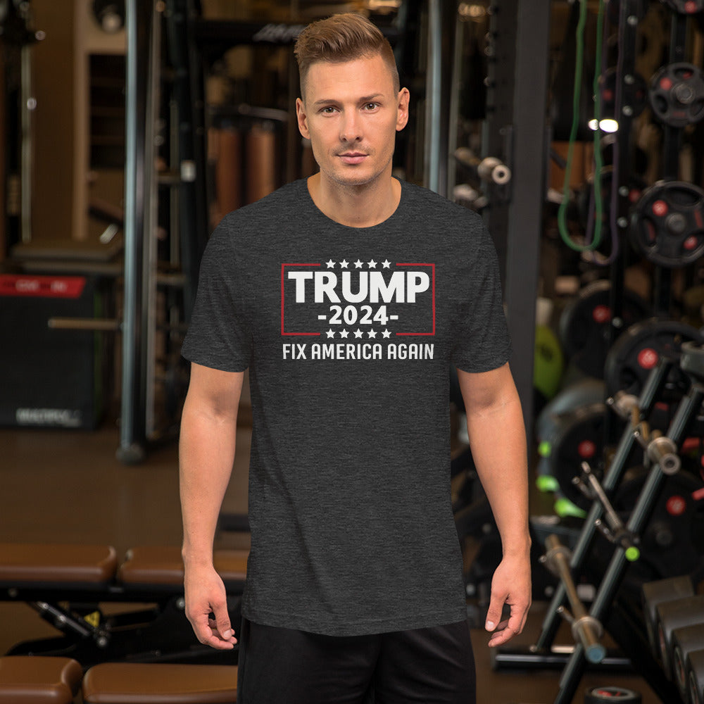 Trump 2024 Fix America Again Premium Bella Canvas Short-Sleeve Unisex T-Shirt  XS-5XL