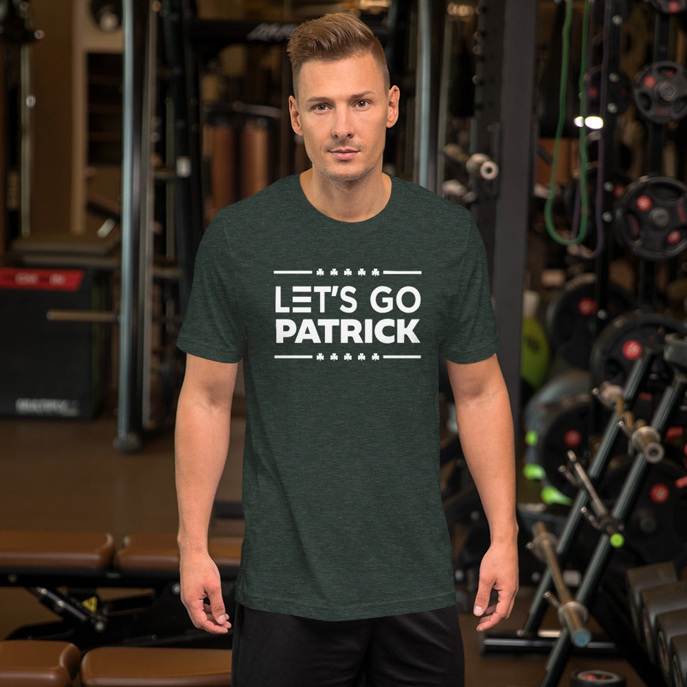 Irish Let's Go Patrick (Brandon) Shamrock Premium Bella Canvas Short-Sleeve  T-Shirt  : Small-5XL