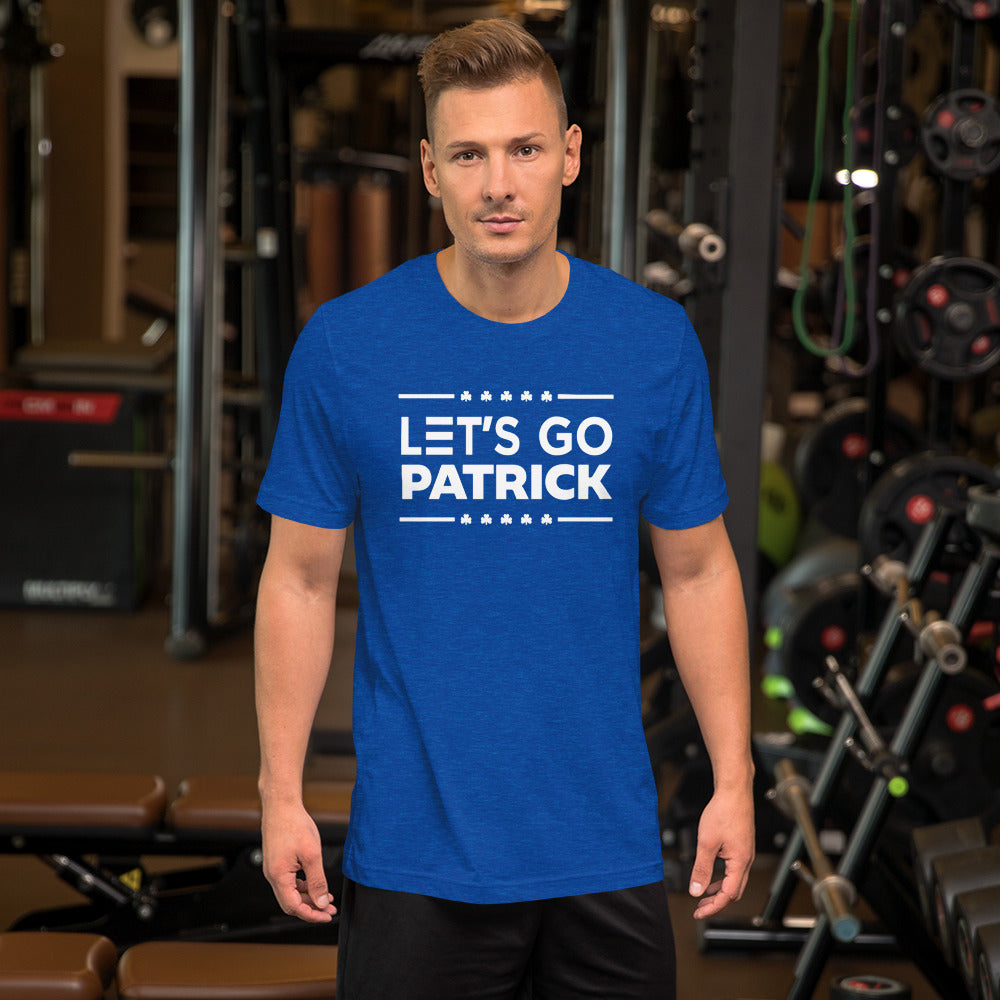 Irish Let's Go Patrick (Brandon) Shamrock Premium Bella Canvas Short-Sleeve  T-Shirt  : Small-5XL