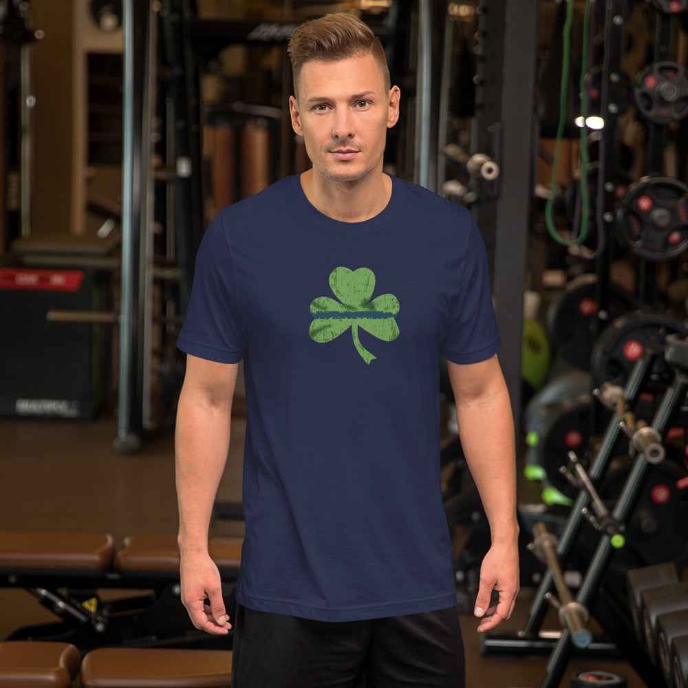 Thin Blue Line Irish Shamrock Premium Bella Canvas Short-Sleeve T-Shirt  XS-5XL Sizes