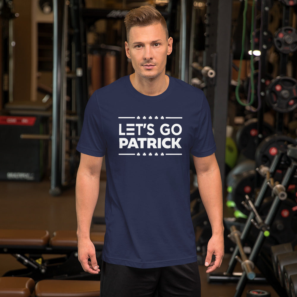 Irish Let's Go Patrick (Brandon) Shamrock Premium Bella Canvas Short-Sleeve  T-Shirt  : Small-5XL