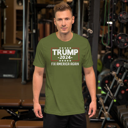 Trump 2024 Fix America Again Premium Bella Canvas Short-Sleeve Unisex T-Shirt  XS-5XL