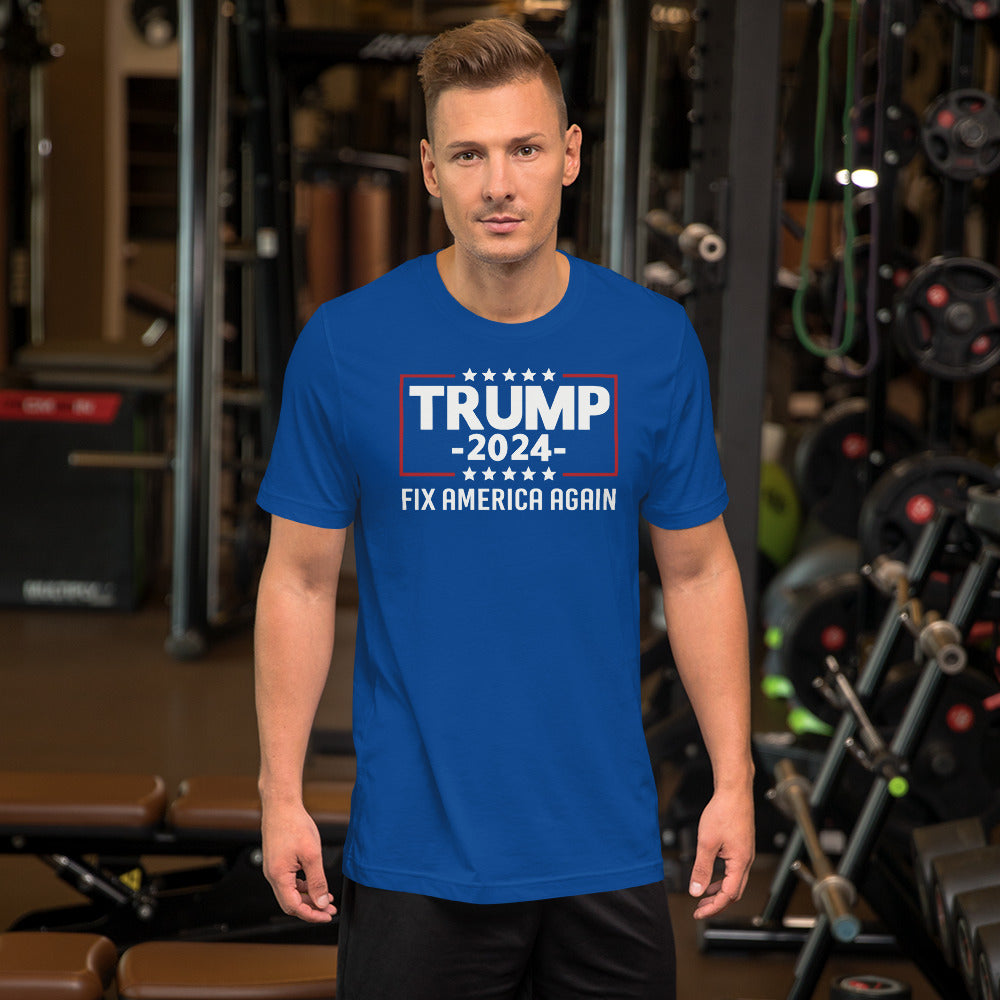 Trump 2024 Fix America Again Premium Bella Canvas Short-Sleeve Unisex T-Shirt  XS-5XL