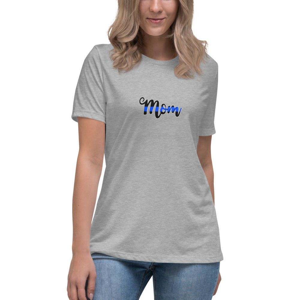 Mom Thin Blue Line Apparel Women's Relaxed Bella Canvas T-Shirt