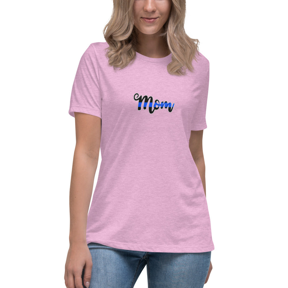 Mom Thin Blue Line Apparel Women's Relaxed Bella Canvas T-Shirt
