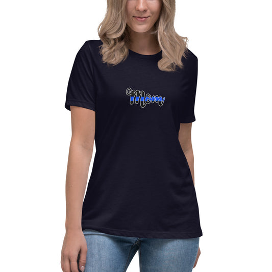 Mom Thin Blue Line Apparel Women's Relaxed Bella Canvas T-Shirt