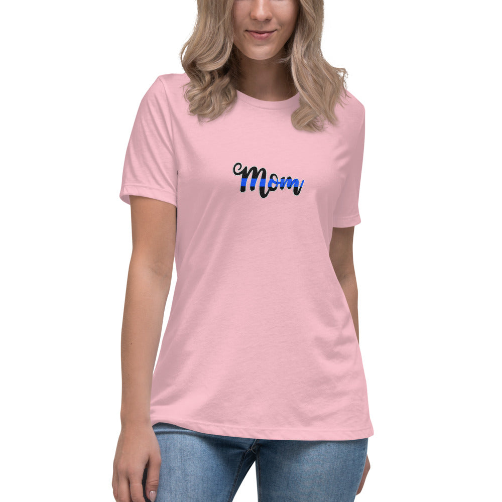 Mom Thin Blue Line Apparel Women's Relaxed Bella Canvas T-Shirt
