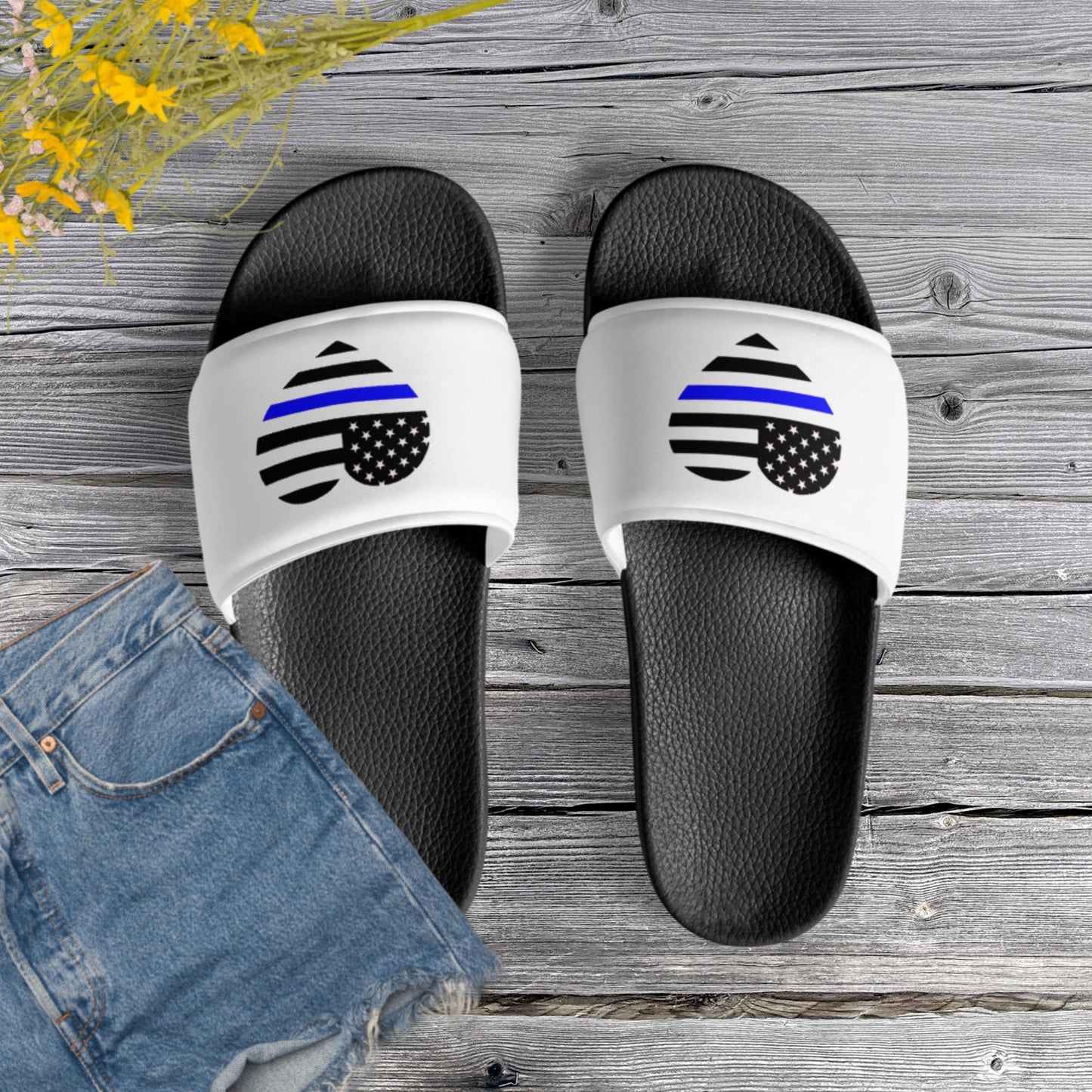 Thun Blue Line Heart Women's Slides