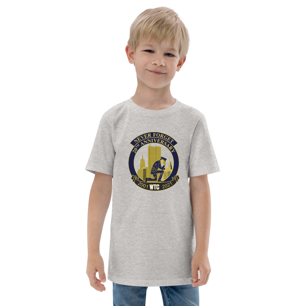 Never Forget 9-11 Memorial Youth Jersey T-Shirt