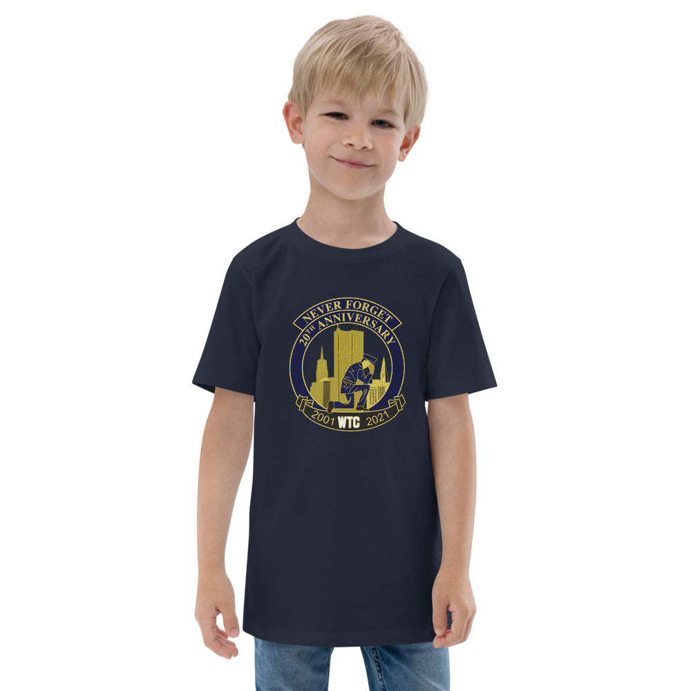 Never Forget 9-11 Memorial Youth Jersey T-Shirt