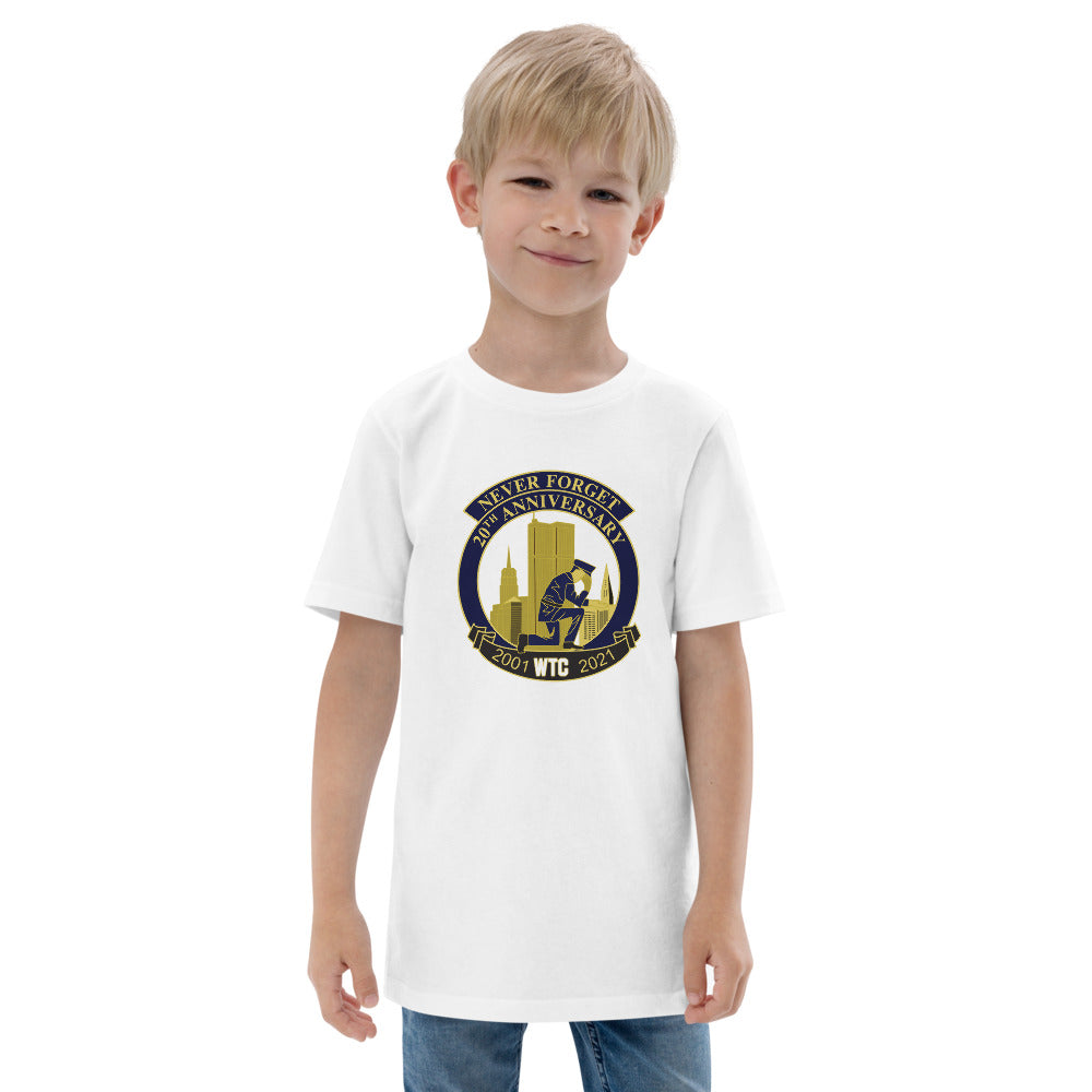 Never Forget 9-11 Memorial Youth Jersey T-Shirt