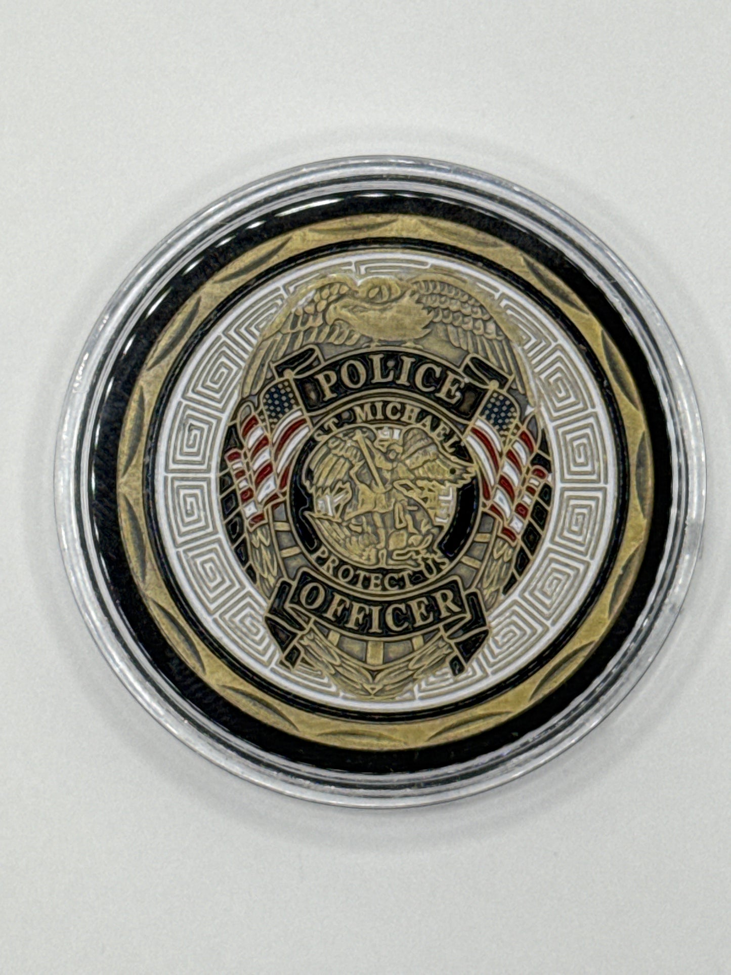 Patron St Michael Police Officer Badge Challenge Coin