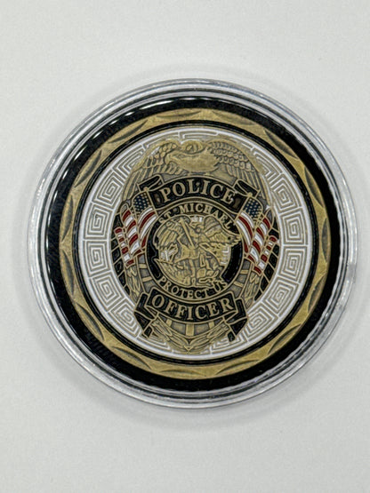 Patron St Michael Police Officer Badge Challenge Coin