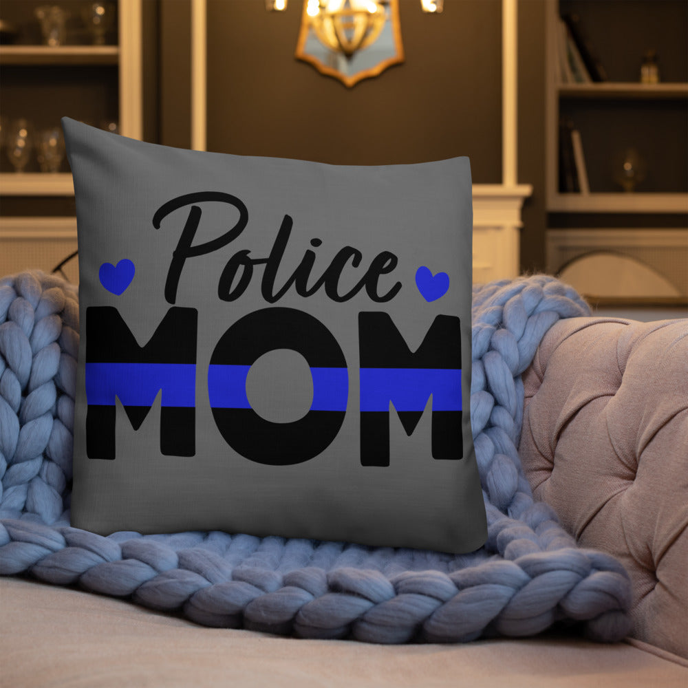 Police Heart Mom Premium Pillow Perfect For Valentine's Day
