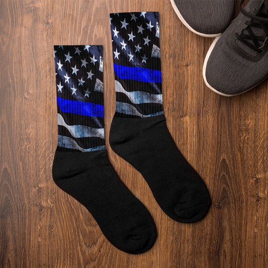 Thin Blue Line USA Flag Socks