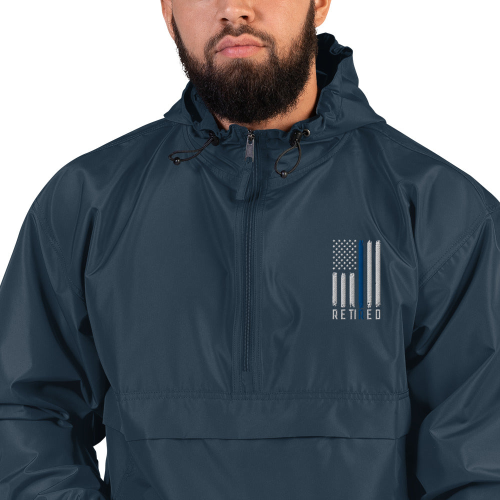 Retired Thin Blue Line Embroidered Champion Packable Jacket