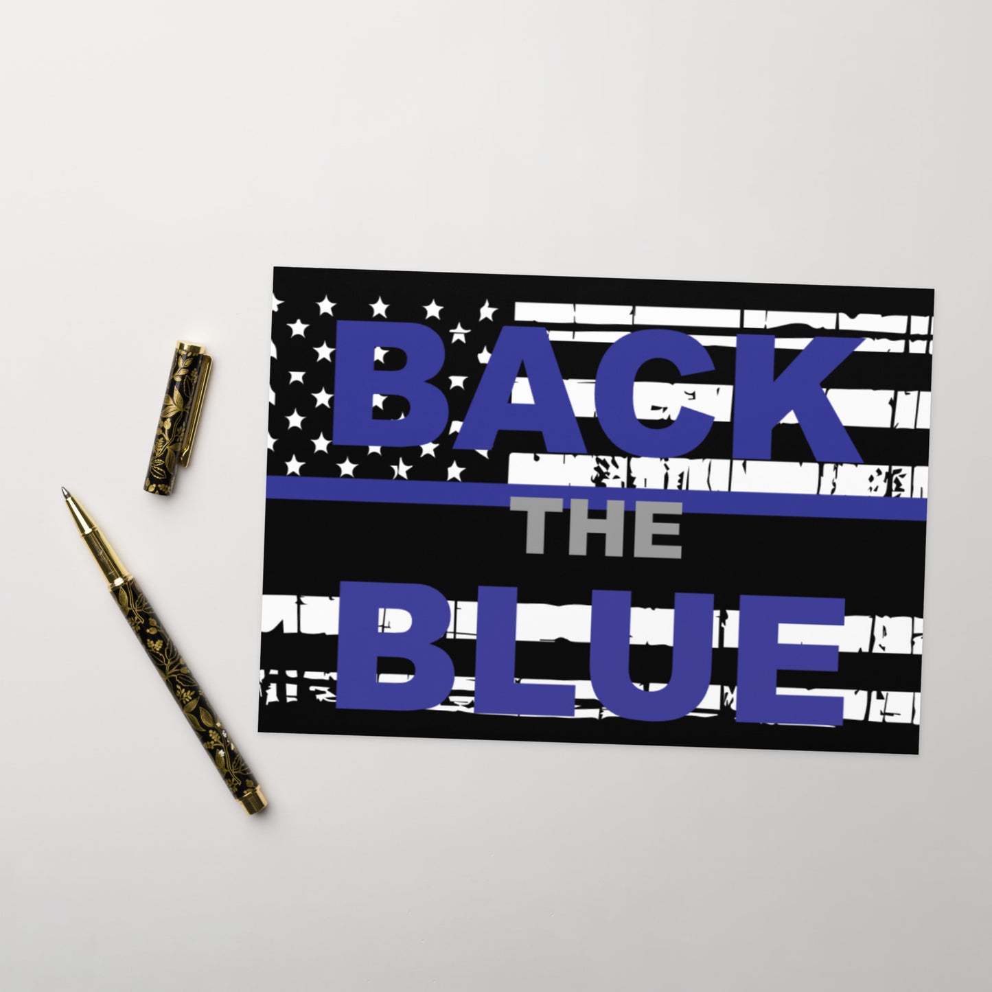 Back The Blue Thin Blue Line Greeting Card