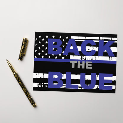 Back The Blue Thin Blue Line Greeting Card