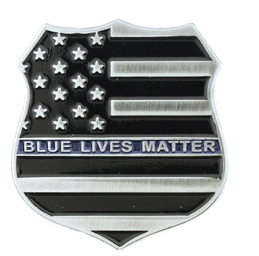 Blue Lives Matter; Thin Blue Line Shield Support Pin SKU: PI305