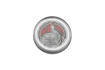 10 PACK Special - Be Prepared For Anything Spartan Fight Fire Challenge Coin 1.75 Inches in a Round Capsule Case For Protection.