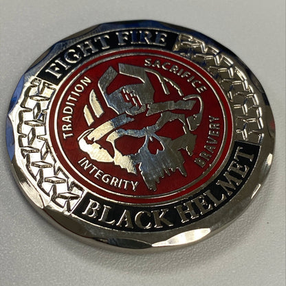 Be Prepared For Anything Spartan Fight Fire Challenge Coin 1.75 Inches in a Round Capsule Case For Protection.