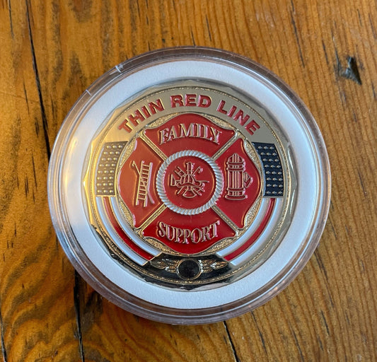 Thin Red Line Firefighter’s Prayer Family Support Challenge Coin