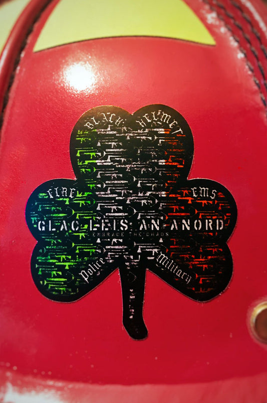 5 Pack | Black Helmet Irish Shamrock Embrace The Chaos Die Cut Firefighter Decal